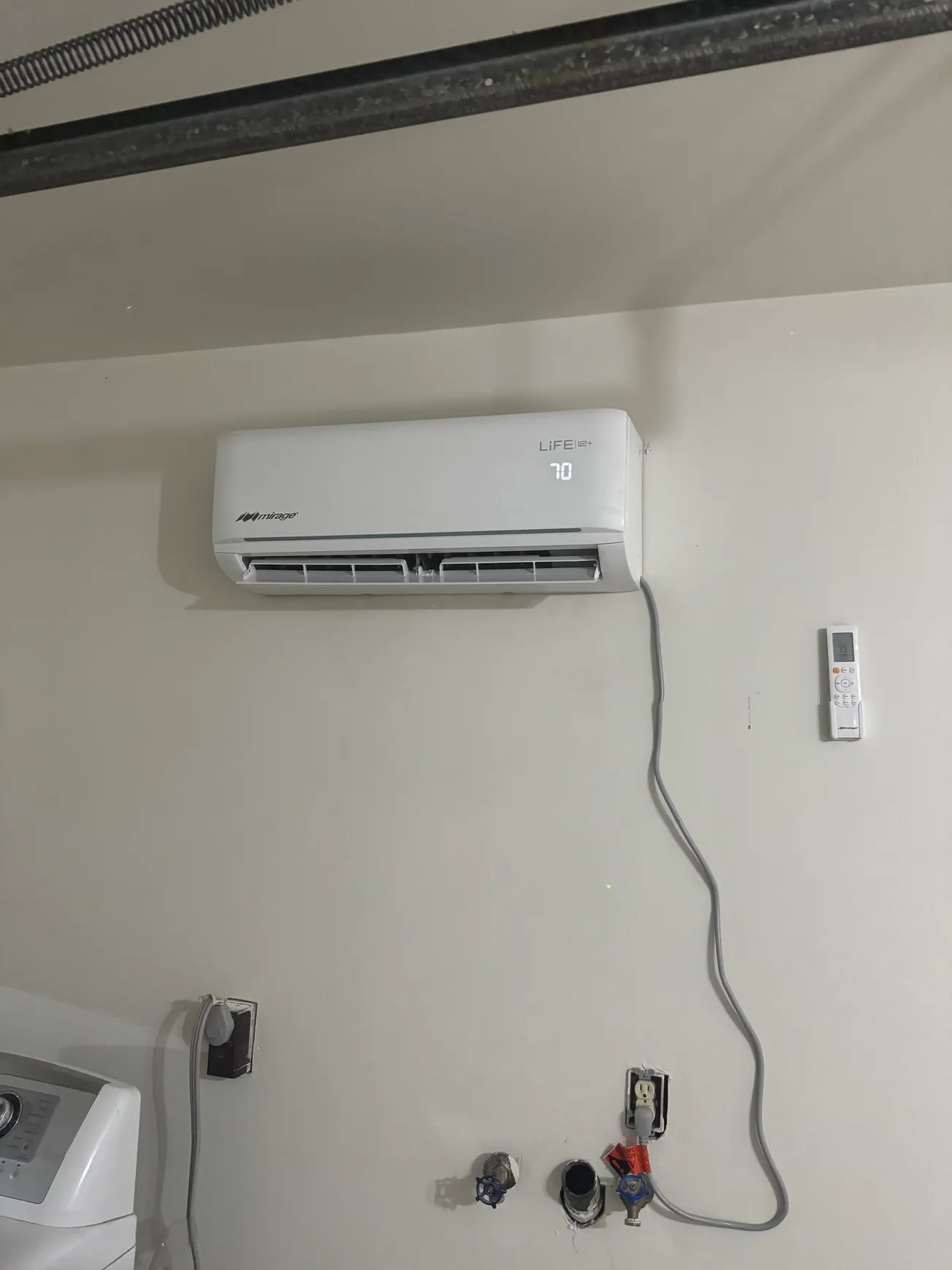 Ductless mini-split indoor unit installed